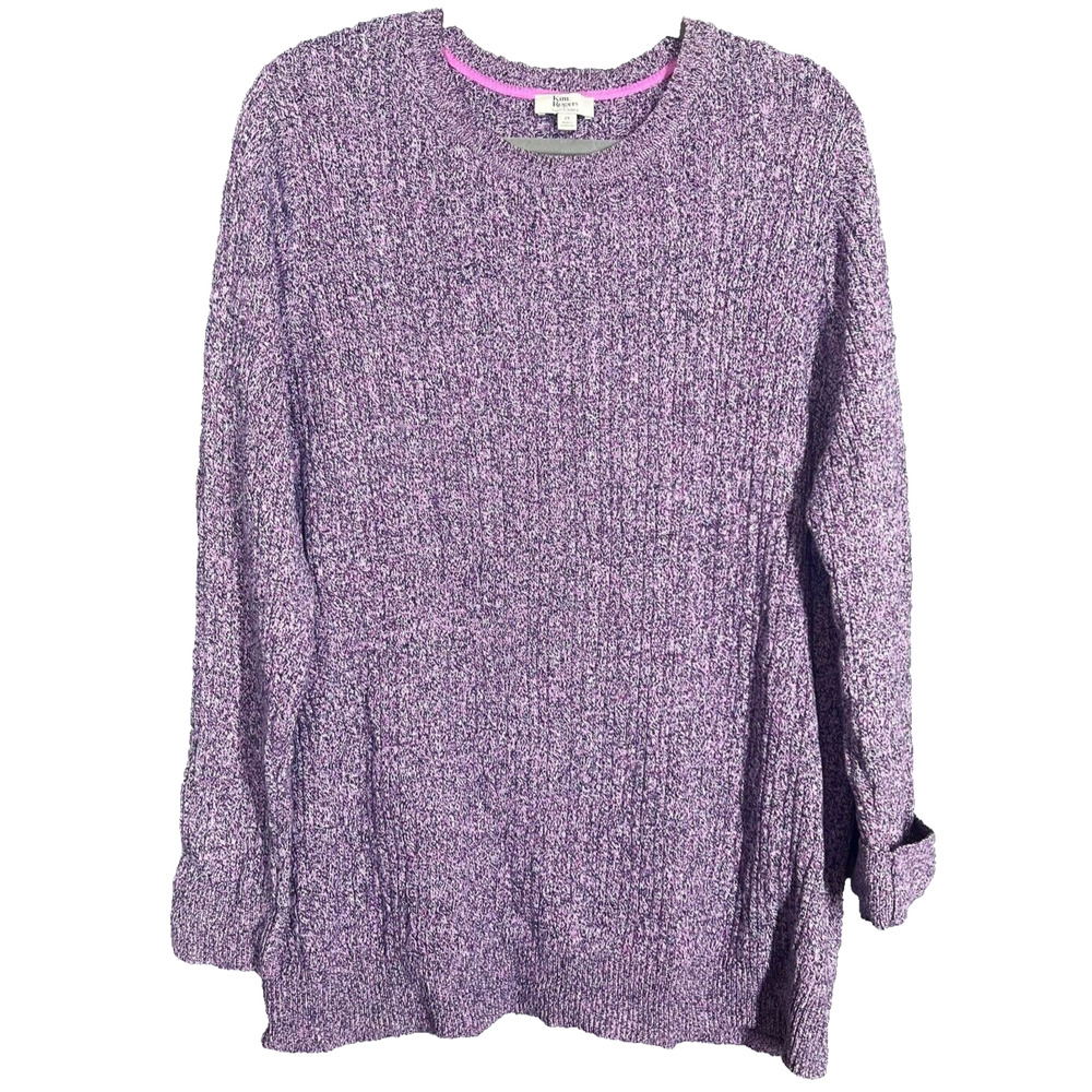 Kim Rogers Tunic Sweater Womens 2X Pink Cotton Cable Knit Pullover Casual Comfy